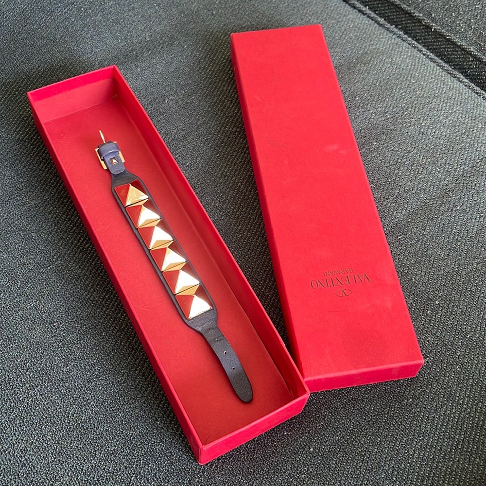 Authentic Valentino rock stud bracelet with box
